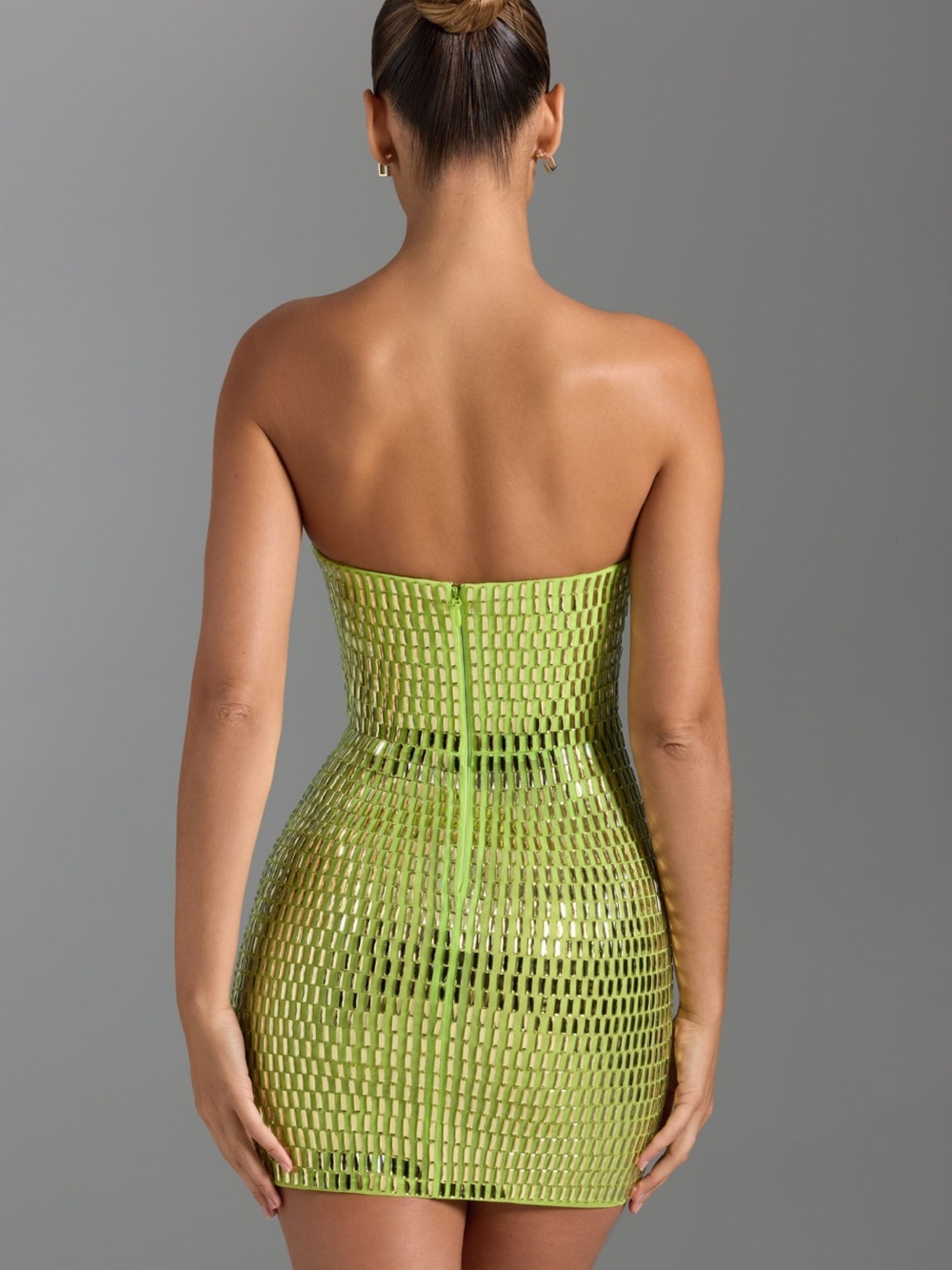 Oh Polly Strapless Lime Mini Dress - Picture 3 of 6